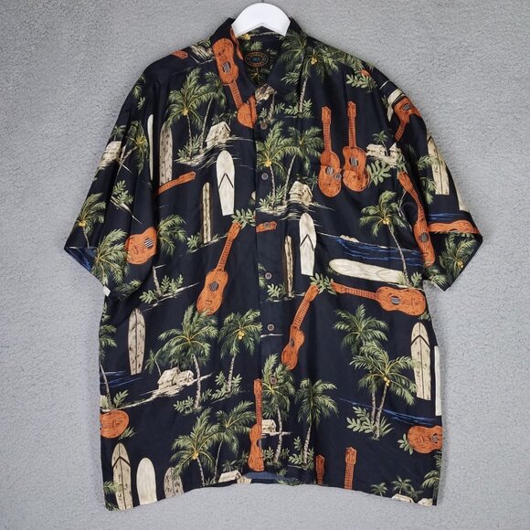 Hawaiian Silk Company Shirt Adult XL Button Up Travel Vacay Resort Tropical Mens - Picture 1 of 7